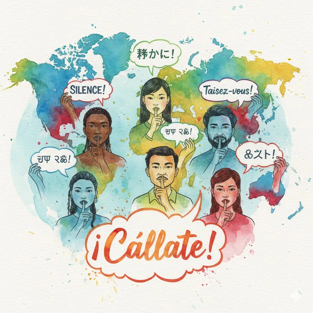 how do you say be quiet in spanish