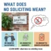 what does no soliciting mean